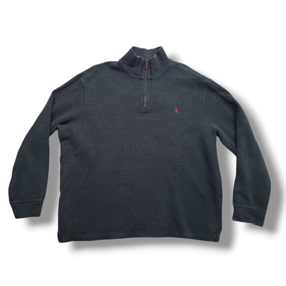 Polo Ralph Lauren Quarter Zip Sweater Mens XL Gray Pullover Mock Neck - Picture 1 of 10
